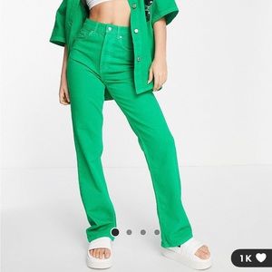TopShop Kort Jeans in green
